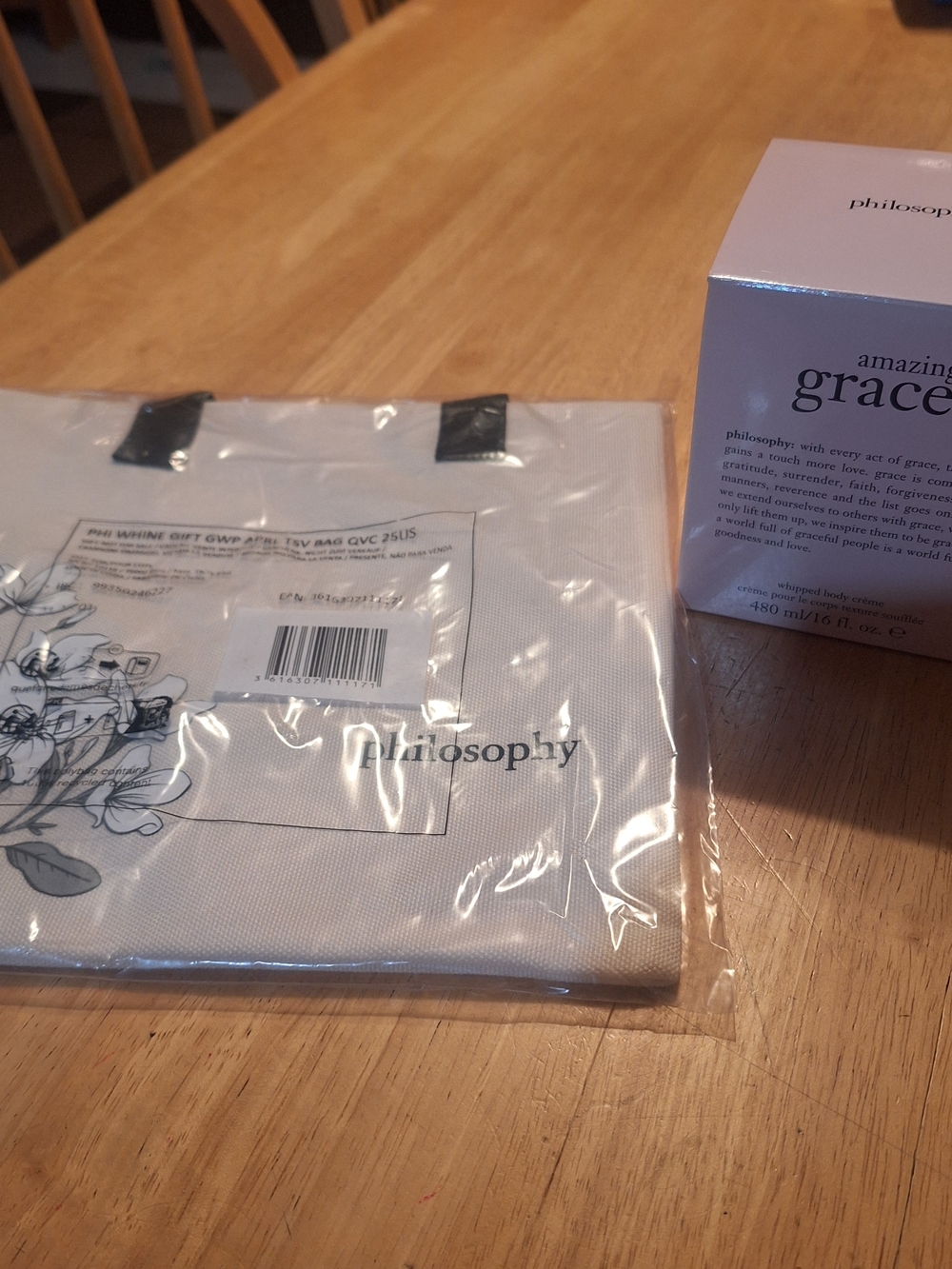 Philosophy Pink ‘Amazing Grace’ Whipped Body Crème + Tote Bag